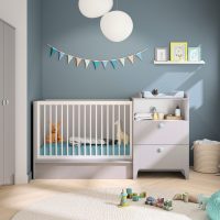 Guimauve Πολυμορφικό βρεφικό κρεβάτι 60x120εκ. με αλλαξιέρα Grey Moon μετατρεπόμενο σε μονό κρεβάτι