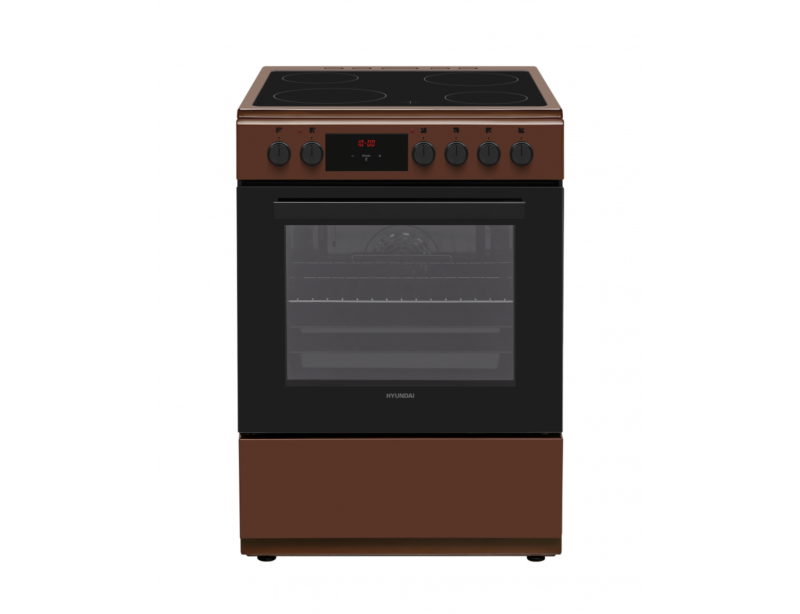 Κουζίνα Hyundai HCVC25V-7261V/BR με κεραμικές εστίες, χωρητικότητα φούρνου 69L, 5 λειτουργίες ψησίματος και ενεργειακή κλάση Α