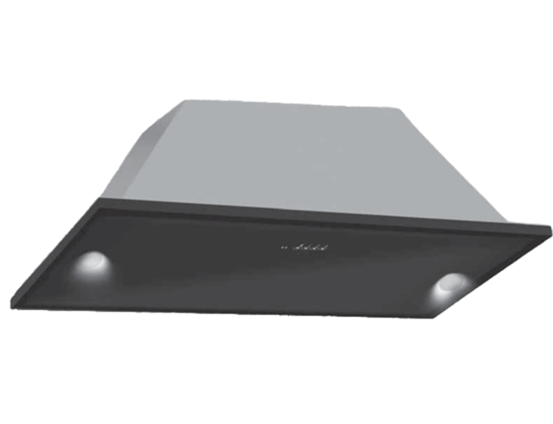 Απορροφητήρας Hyundai HHD25-GD5261BL με πλάτος 52cm και απορροφητική ισχύ 1000 m³/h - Silver Frame & Black Glass