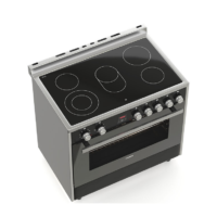 Κουζίνα Hyundai HCV20-99L90V/BXG με πολυλειτουργικό φούρνο, 7 κεραμικές εστίες, χωρητικότητα φούρνου 105L, οθόνη αφής προγραμματισμού, μηχανισμό σούβλας και ενεργειακή κλάση Α