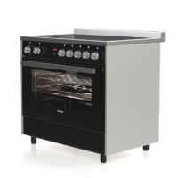 Κουζίνα Hyundai HCV20-99L90V/BXG με πολυλειτουργικό φούρνο, 7 κεραμικές εστίες, χωρητικότητα φούρνου 105L, οθόνη αφής προγραμματισμού, μηχανισμό σούβλας και ενεργειακή κλάση Α