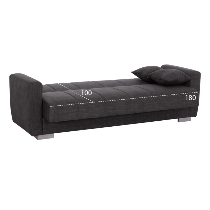 ΚΑΝΑΠΕΣ ΚΡΕΒΑΤΙ POLYA ΤΡΙΘΕΣΙΟΣ HM3240.03 ΓΚΡΙ 215x85x76Υ εκ.