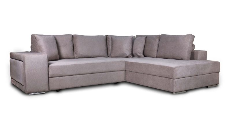 Karina Γωνιακός καναπές κρεβάτι με αποθηκευτικό χώρο & 2 σκαμπό 278x218εκ. Μπεζ σκούρο Δεξιά Γωνία