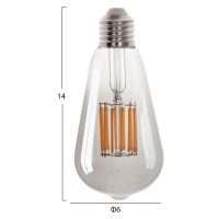ΛΑΜΠΤΗΡΑΣ HM4189.03 LED FILAMENT 12W E27 2700K SMOKE