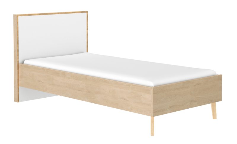 Larvik Κρεβάτι μονό 98x208x93εκ. ( για στρώμα 90x200εκ. )  Blond Oak / White
