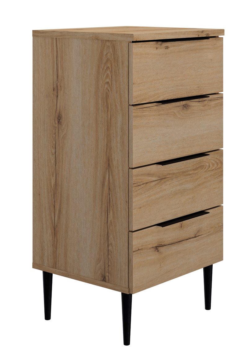 Lucian συρταριέρα με 4 συρτάρια 48x45x98εκ. Helvezia Oak
