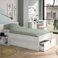 Lugano κρεβάτι με αποθηκευτικό χώρο 207x123x80εκ. ( για στρώμα 90x190εκ. ή 90x200εκ. ) Whitewashed Oak Lugano κρεβάτι με αποθηκευτικό χώρο 207x123x80εκ. ( για στρώμα 90x190εκ. ή 90x200εκ. ) Whitewashed Oak