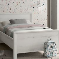 Lugano κρεβάτι μονό 209x96x80εκ. ( για στρώμα 90x190εκ. ή 90x200εκ. ) Whitewashed Oak