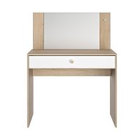 makeup_mpountouar_1 Makeup μπουντουάρ με ένα συρτάρι και καθρέφτη 94x44x121/77εκ. Natural Chestnut / Λευκό