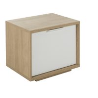 Manae κομοδίνο με ένα συρτάρι  47x42x36εκ. Natural Chestnut / Λευκό