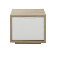 Manae κομοδίνο με ένα συρτάρι  47x42x36εκ. Natural Chestnut / Λευκό