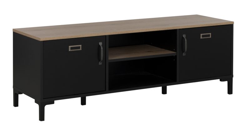 Manchester Έπιπλο τηλεόρασης 136x40x47εκ. Helvezia Oak / Black