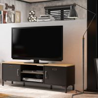 Manchester Έπιπλο τηλεόρασης 136x40x47εκ. Helvezia Oak / Black
