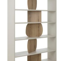 Manosque βιβλιοθήκη με 4 ράφια 125x36x175εκ. Greige / Helvezia Oak