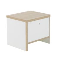 Matis κομοδίνο με μια πόρτα 42x36x37εκ. Natural Chestnut / Λευκό