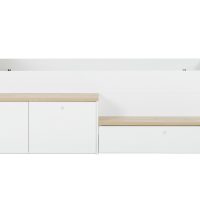 Matis κρεβάτι μονό πολυμορφικό με αποθηκευτικούς χώρους 125x208x80εκ. ( για στρώμα 90x200εκ. ) Natural Chestnut / Λευκό