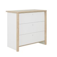 Matis συρταριέρα με 3 συρτάρια 84x45x80εκ. Natural Chestnut / Λευκό