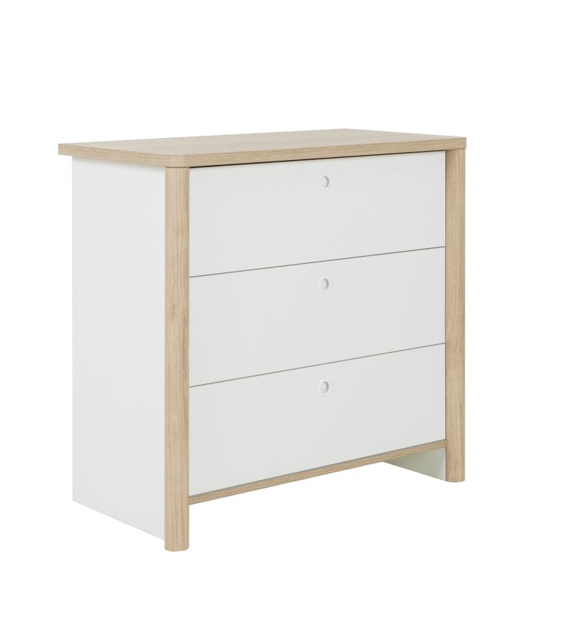 Matis συρταριέρα με 3 συρτάρια 84x45x80εκ. Natural Chestnut / Λευκό