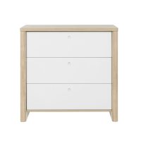 Matis συρταριέρα με 3 συρτάρια 84x45x80εκ. Natural Chestnut / Λευκό