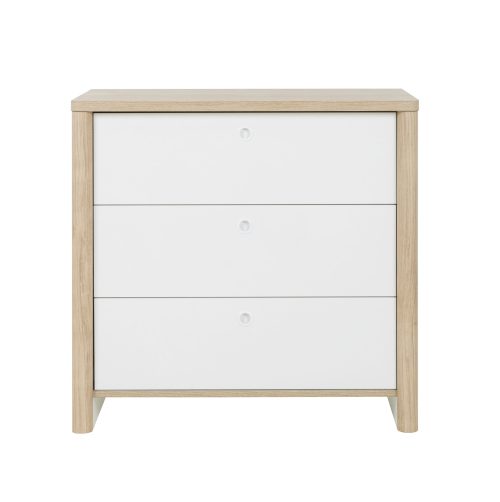 Matis συρταριέρα με 3 συρτάρια 84x45x80εκ. Natural Chestnut / Λευκό