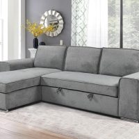 Merano γωνιακός καναπές κρεβάτι με αποθηκευτικό χώρο 272x164εκ. Ανοιχτό Γκρι με αναστρέψιμη γωνία