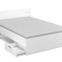 Michigan κρεβάτι με δυο συρτάρια 145x205x75εκ. (  για στρώμα 140x200εκ. )  Λευκό Ματ
