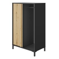 Mimizan Ντουλάπα χαμηλή 75x45x122εκ. Helvezia Oak/Black