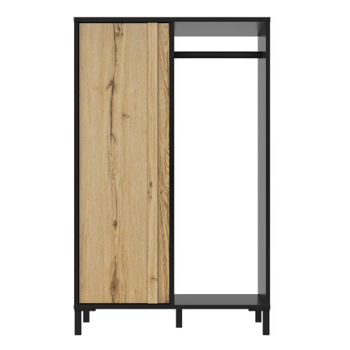 Mimizan Ντουλάπα χαμηλή 75x45x122εκ. Helvezia Oak/Black