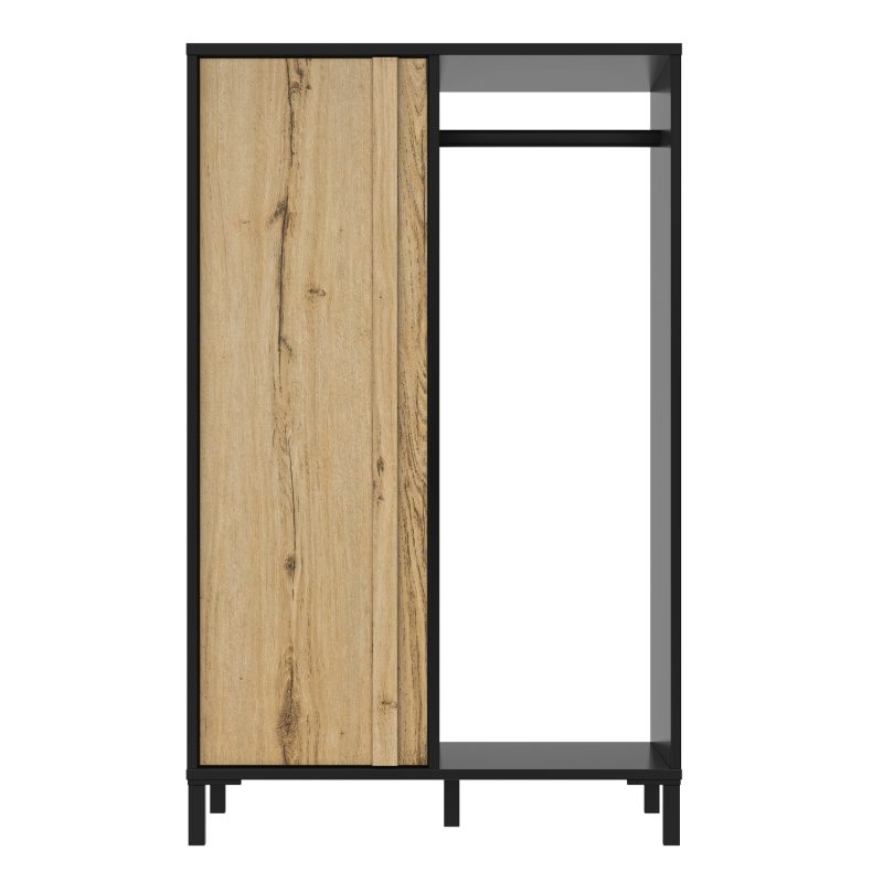 Mimizan Ντουλάπα χαμηλή 75x45x122εκ. Helvezia Oak/Black