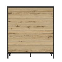 mimizan_syrtariera2 Mimizan Συρταριέρα με 4 συρτάρια 94x45x104εκ. Helvezia Oak/Black