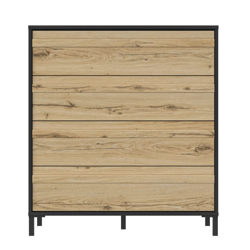 mimizan_syrtariera2 Mimizan Συρταριέρα με 4 συρτάρια 94x45x104εκ. Helvezia Oak/Black