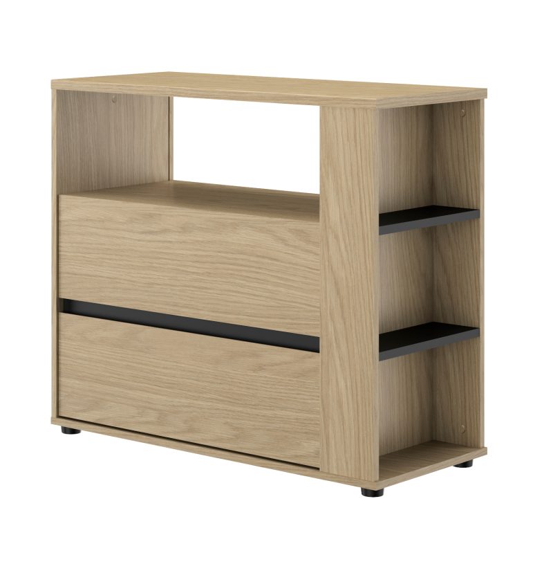 Nael συρταριέρα με δυο συρτάρια  94x40x80εκ. Rookwood Oak