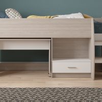 Nano κρεβάτι πολυμορφικό κρεβάτι με γραφείο 205x121x104εκ. ( για στρώμα 90x200εκ. )  Shannon Oak / Λευκό
