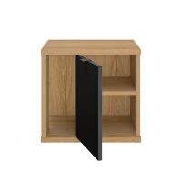 Otello κομοδίνο με μία πόρτα 45x35x42εκ. Helvezia Oak / Μαύρο