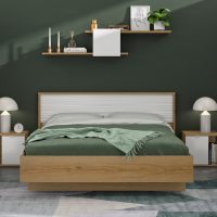 Otello κρεβάτι υπέρδιπλο 200x93x204εκ. ( για στρώμα 180x200εκ.) Helvezia Oak / Λευκό