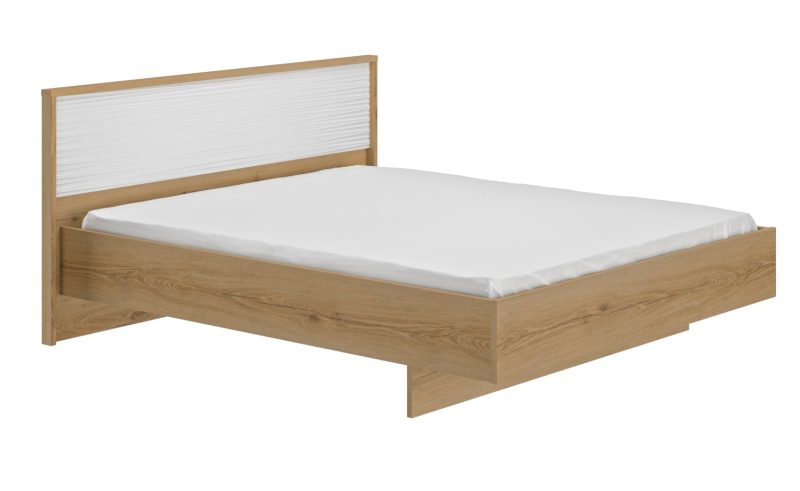 Otello κρεβάτι υπέρδιπλο 200x93x204εκ. ( για στρώμα 180x200εκ.) Helvezia Oak / Λευκό