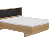 Otello κρεβάτι διπλό 180x93x204εκ. ( για στρώμα 160x200εκ.) Helvezia Oak / Μαύρο