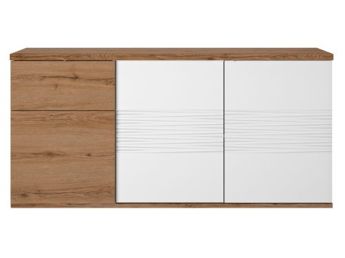 Otello μπουφές με 3 πόρτες και 1 συρτάρι 180x47x87εκ.  Helvezia Oak / Λευκό
