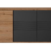 Otello μπουφές με 3 πόρτες και 1 συρτάρι 180x47x87εκ.  Helvezia Oak / Μαύρο