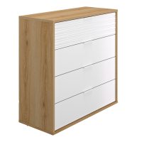 otello_syrtariera_leyko_2 Otello συρταριέρα με 4 συρτάρια 106x45x103εκ. Helvezia Oak / Λευκό