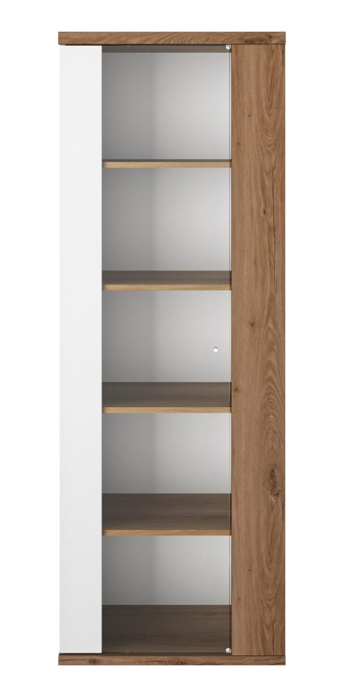Otello βιτρίνα με μία πόρτα 64x45x178εκ. Helvezia Oak / Λευκό