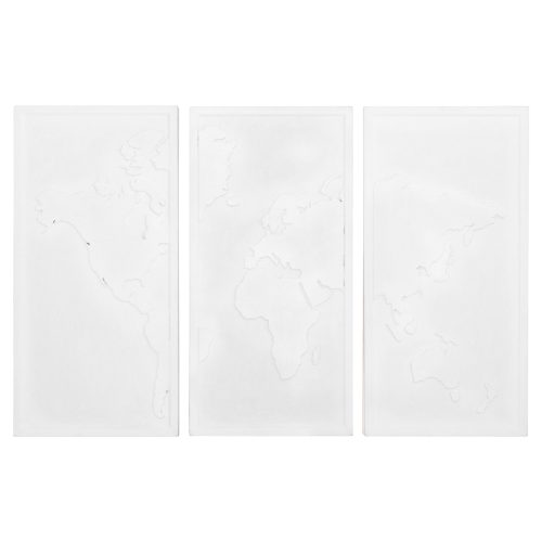 ΠΙΝΑΚΑΣ 3-ΠΤΥΧΟΣ WORLD MAP SANTORINI HM4504 MDF ΣΕ ΥΠΟΛΕΥΚΟ ΧΡΩΜΑ 180x4(πάχος)x120Υεκ.