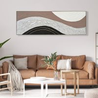 ΠΙΝΑΚΑΣ ΤΟΙΧΟΥ ABSTRACT HM4552.02 ΜΕ ΚΟΡΝΙΖΑ ΜΠΕΖ-ΚΑΜΒΑΣ-ΧΕΙΡΟΠΟΙΗΤΟΣ 152x4.5x52Υεκ.