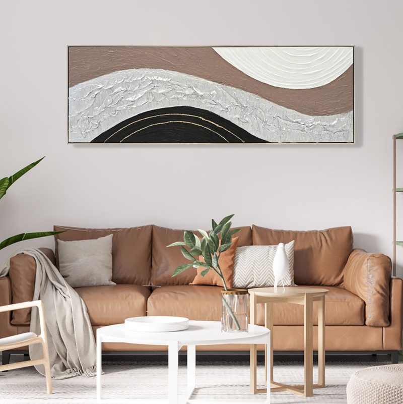 ΠΙΝΑΚΑΣ ΤΟΙΧΟΥ ABSTRACT HM4552.02 ΜΕ ΚΟΡΝΙΖΑ ΜΠΕΖ-ΚΑΜΒΑΣ-ΧΕΙΡΟΠΟΙΗΤΟΣ 152x4.5x52Υεκ.