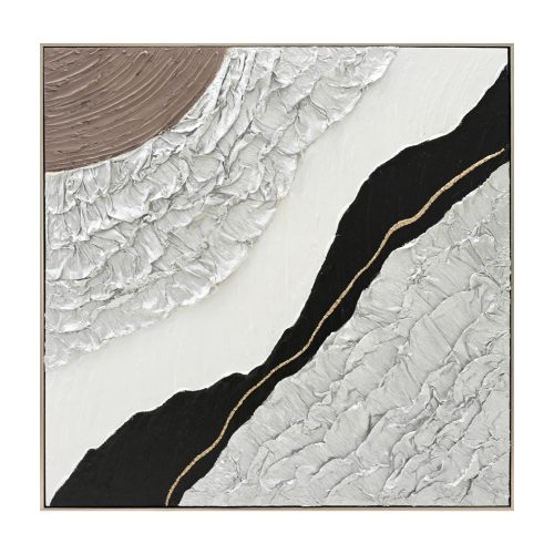 pinakas-toichoy-abstract-tetragonos-fb94 ΠΙΝΑΚΑΣ ΤΟΙΧΟΥ ABSTRACT (ΤΕΤΡΑΓΩΝΟΣ) HM4553.01 ΜΕ ΚΟΡΝΙΖΑ ΜΠΕΖ-ΚΑΜΒΑΣ 82x4.5x82Υεκ