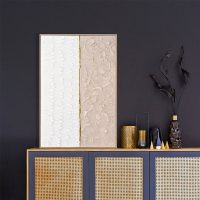 ΠΙΝΑΚΑΣ TOIXOY SHON HM4558 ΜΕ ΚΟΡΝΙΖΑ ΜΠΕΖ-ΚΑΜΒΑΣ ΣΕ ΛΕΥΚΟ-ΜΠΕΖ 62x4,5x92Υεκ.