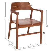 polythrona-trapezarias-fb9947601-xylo-te-1 ΠΟΛΥΘΡΟΝΑ ΤΡΑΠΕΖΑΡΙΑΣ NIONI HM9476.01 ΞΥΛΟ ΤΕΑΚ-ΚΑΡΥΔΙ ΧΡΩΜΑ 57x53x77Yεκ.