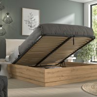 rivoli_tidy_krevati_diplo_apothikeytiko_xwro Rivoli κρεβάτι διπλό με αποθηκευτικό χώρο 165x206x101εκ. ( για στρώμα 160x200εκ. ) Artisan Oak / Μπεζ ύφασμα