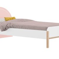 romy_krevati_roz_pink_leyko5 Romy κρεβάτι μονό 102x207x83εκ. ( για στρώμα 90x200εκ. ) Λευκό / Ροζ / Blond Oak με φωτισμό LED στο κεφαλάρι