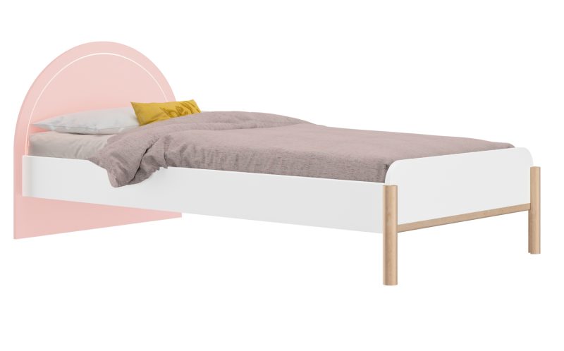 romy_krevati_roz_pink_leyko5 Romy κρεβάτι μονό 102x207x83εκ. ( για στρώμα 90x200εκ. ) Λευκό / Ροζ / Blond Oak με φωτισμό LED στο κεφαλάρι